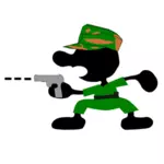 Vector illustration of guy with a gun