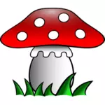 Red mushroom in grass