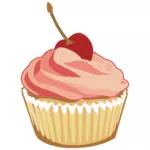 Pink muffin dengan ceri
