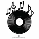 Vinyl रिकॉर्ड संगीत logotype
