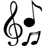 Musical notes silhouette image