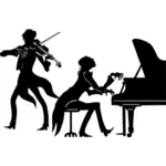 Classical musicians vector silhouette