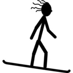 Snowboarder stick man vector