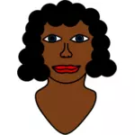 아프리카계 미국 흑인 여성의 얼굴 벡터 이미지