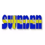 Bandera sueca en la palabra Suecia