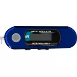 一个蓝色的 MP3 播放器矢量插画