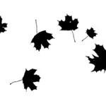 Yksivärinen putoavat lehdet vektori kuva
