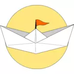 Origami schip vectorafbeeldingen