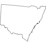 Nový Jižní Wales mapa osnovy Vektor Klipart