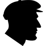 1930s Guy profile silhouette vector image