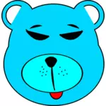 Vektor Klipart jednoduchých modrý medvěd tváře