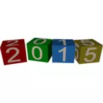New Year 2015 kubussen vectorafbeeldingen
