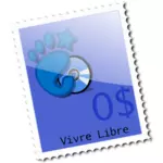 0$ poštovní známka Vektor Klipart