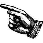 Dessin de la main de l'homme avec le doigt sur vectoriel