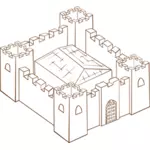 Vector clip art of role play game map icon for a fortress