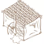 الرسومات المتجهة من دور لعب لعبة خريطة رمز لخيمة صياد