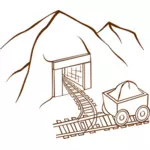 Desenho de papel vetorial joga ícone mapa do jogo para uma mina