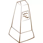 Vektor ClipArt roll spela spel karta ikon för en Obelisk