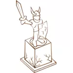 Vetor arte de clipe de papel jogar ícone mapa do jogo para uma estátua