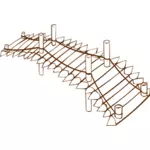 Imagem vetorial de papel jogar ícone mapa do jogo para uma ponte de madeira