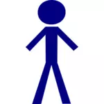 Векторная иллюстрация синий мужской палку фигура