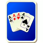 Blue playing card back vector illustration