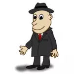 Immagine vettoriale personaggio comico di uomo d'affari