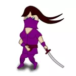 Ninja karakter komik vektor gambar