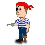 Pirata personaje cómico vector de la imagen