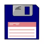 Gelabelde blauwe diskette vector illustraties
