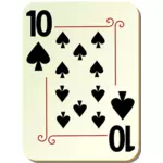 Ten of spades playing card vector illustration