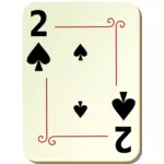 Deux de pique jeu de cartes vector illustration