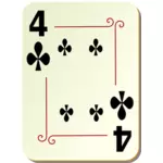 Four of clubs vector illustration
