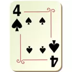 चार हुकुम खेल कार्ड का चित्रण वेक्टर