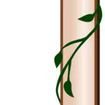 Pilastro con immagine vettoriale di edera ramo confine dettaglio