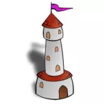 Круглая башня с флагом вектор