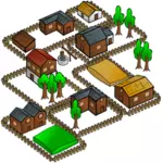 Symbole de carte vectorielle village