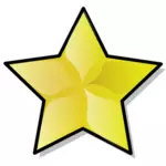 Golden star with border vector image