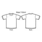 Mannlige t-shirt mal vektor tegning