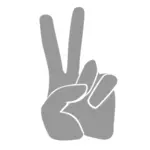 בתמונה וקטורית המחווה של יד השלום-ניצחון