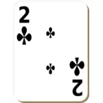 Two of clubs vector clip art