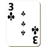Trois des clubs vector image