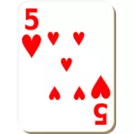 Five of hearts vector drawing