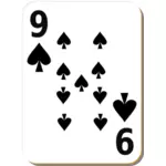 Nine of spades playing card vector graphics
