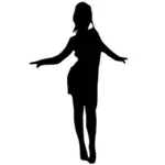 Illustrazione vettoriale di silhouette donna