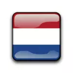 Кнопка флага Нидерландов вектор