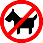 Anjing tidak bulat tanda vektor gambar