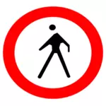 Kein Fuß Verkehrszeichen Vektor Zeichnung