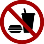 Hiçbir yiyecek ve içecek vektör işareti görüntüsü