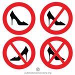 No high heels sign